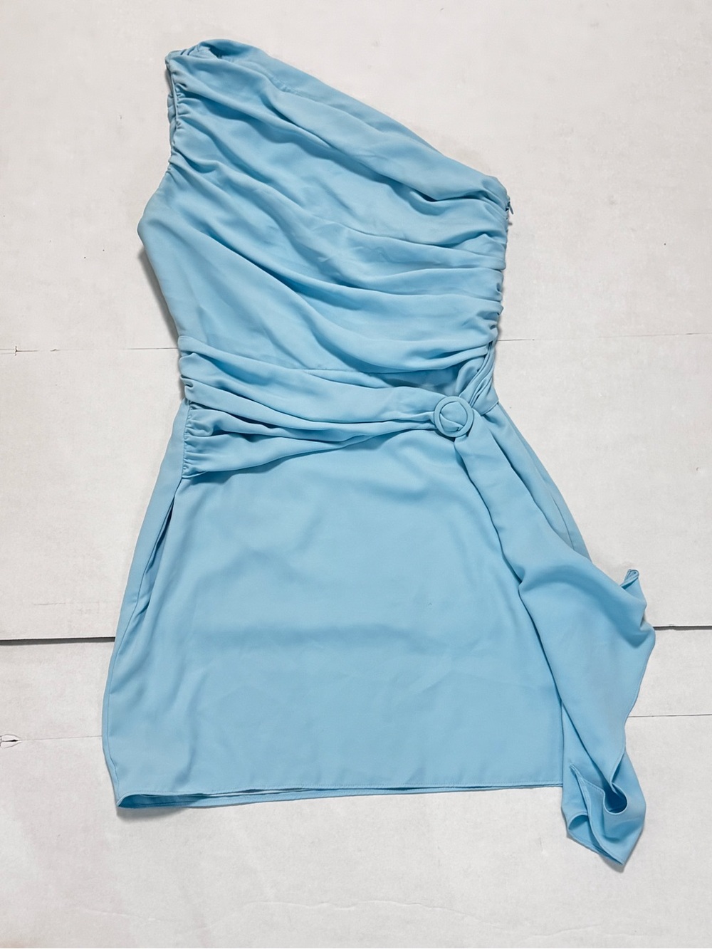 Amanda Uprichard One-Shoulder Sky Blue Cocktail Dress Size Small